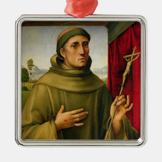 St. Francis of Assissi, c.1490 (tempera op panel) Metalen Ornament (Voorkant)