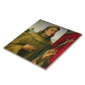 St. Francis of Assissi, c.1490 (tempera op panel) Tegeltje (Zijkant)