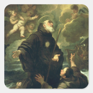 St Francis of Paola, 1416-1507) Vierkante Sticker