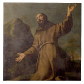 St. Francis Ontvangt de Stigmata Tegeltje (Voorkant)