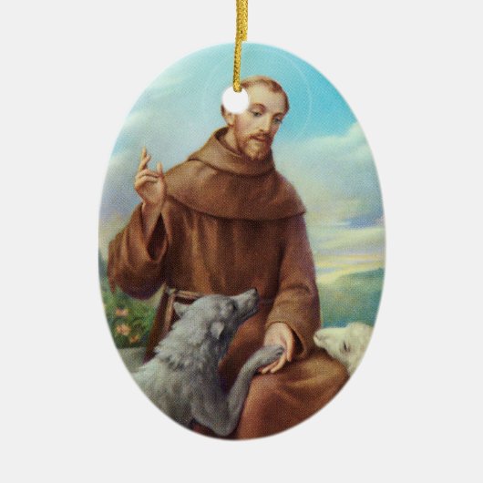 St. Francis Ornament w. gebed (Voorkant)
