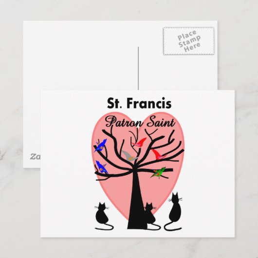 St Francis Patron Saint-Unieke boom en dieren Briefkaart (Voorkant / Achterkant)