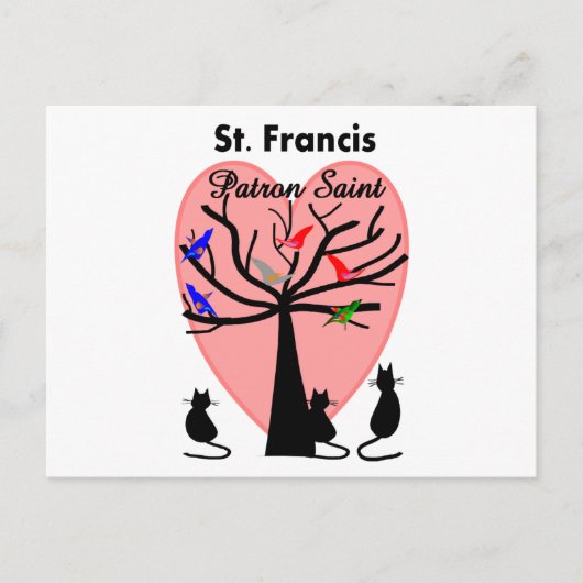St Francis Patron Saint-Unieke boom en dieren Briefkaart (Voorkant)