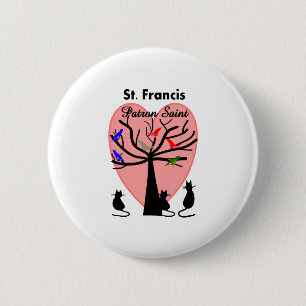 St Francis Patron Saint-Unieke boom en dieren Ronde Button 5,7 Cm