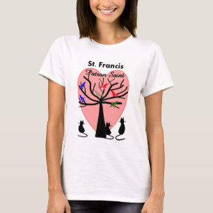 St Francis Patron Saint-Unieke boom en dieren T-shirt