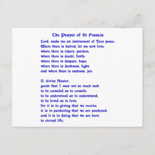St Francis Prayer Briefkaart