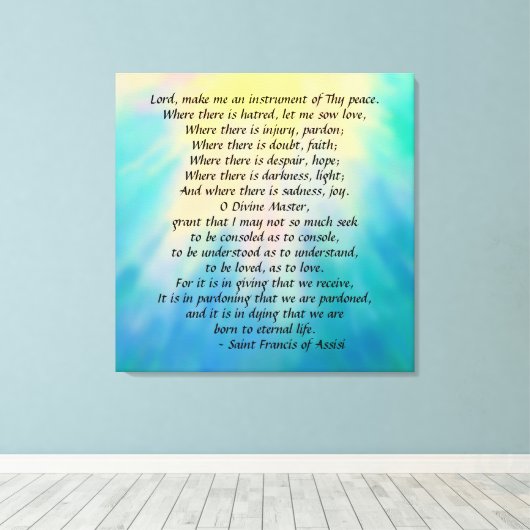 St. Francis' Prayer Canvas print (Insitu (Houten vloer))