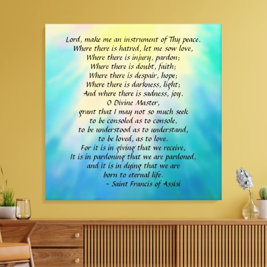St. Francis' Prayer Canvas print (Insitu (Woonkamer))