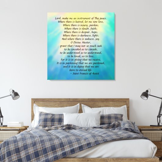 St. Francis' Prayer Canvas print (Insitu (Slaapkamer))