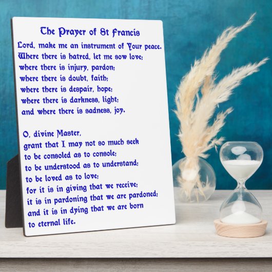 St Francis Prayer Fotoplaat (Zijkant)