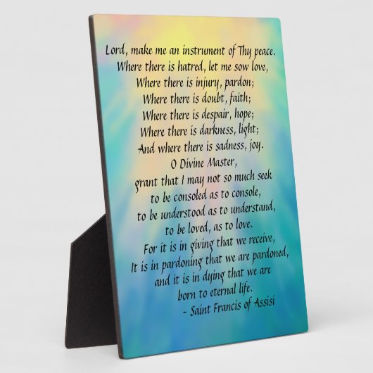 St. Francis' Prayer Fotoplaat (Zijkant)