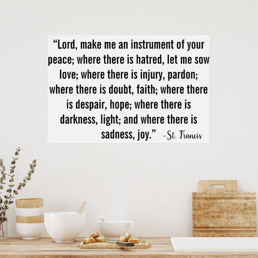 St. Francis Prayer Poster (Keuken)