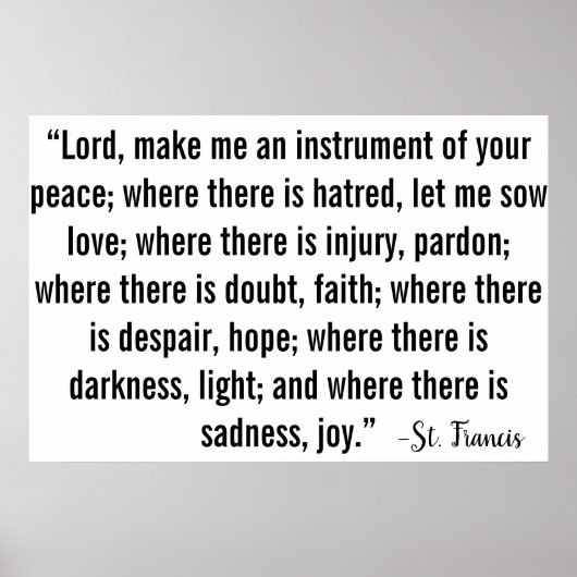 St. Francis Prayer Poster (Voorkant)