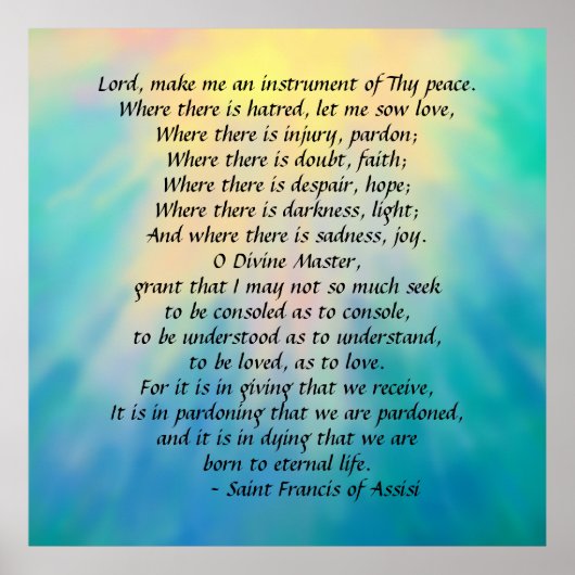 St. Francis' Prayer Poster (Voorkant)