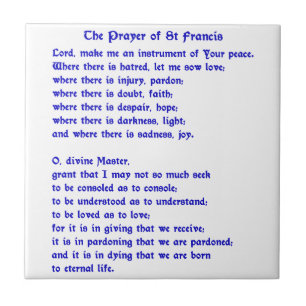 St Francis Prayer Tegeltje