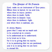 St Francis Prayer Vierkante Sticker (Voorkant)
