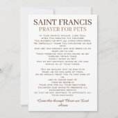 St. Francis Prayer voor Kaart van huisdieren (Voorkant)