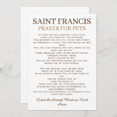 St. Francis Prayer voor Kaart van huisdieren (Voorkant / Achterkant)
