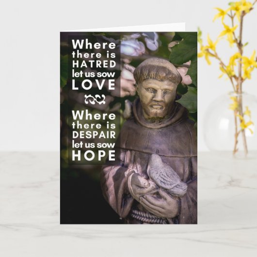 St. Francis Prayer Wenskaart Kaart (Gele Bloem)