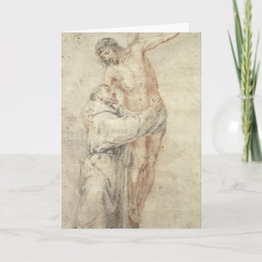 St. Francis Rejecting de Wereld en het Omhelzen Kaart (Voorkant)