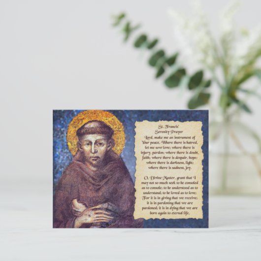 St Francis' Serenity Prayer Briefkaart (Staand voorkant)