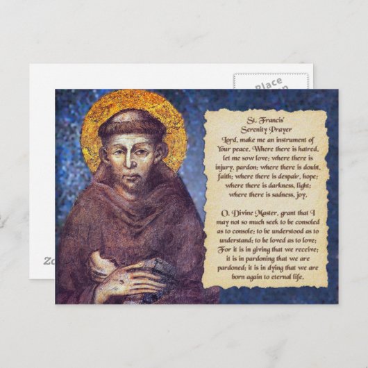 St Francis' Serenity Prayer Briefkaart (Voorkant / Achterkant)