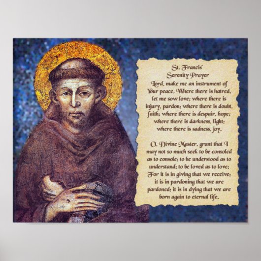 St Francis' Serenity Prayer Poster (Voorkant)