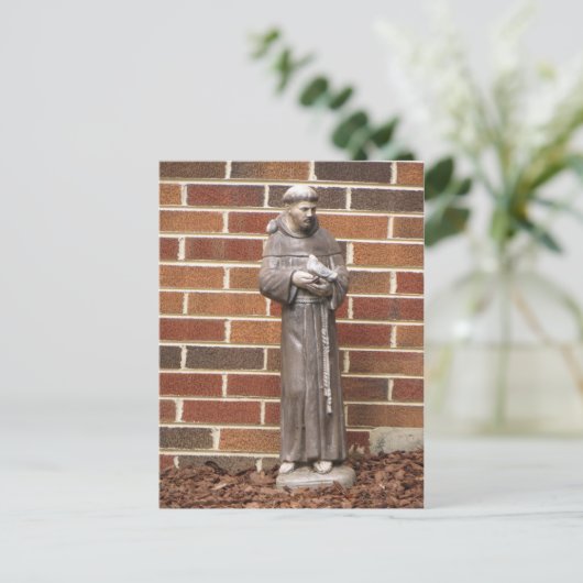 St. Francis Statue Briefkaart (Staand voorkant)