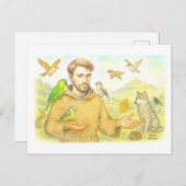 St. Francis - the sermon to the birds and animals Briefkaart (Voorkant / Achterkant)