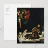 St. Francis troostend door een Angel Musician Briefkaart (Voorkant / Achterkant)