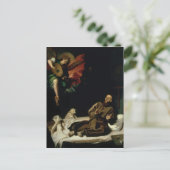 St. Francis troostend door een Angel Musician Briefkaart (Staand voorkant)