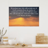 St. Francis van Assisi citeert over de rechten van Poster (Keuken)
