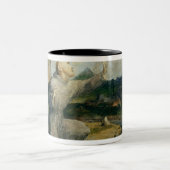 St. Francis van Assisi die de Stigmata ontvangt Tweekleurige Koffiemok (Center)