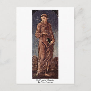 St. Francis van Assisi door Tura Cosimo Briefkaart