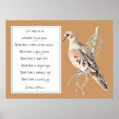 St. Francis van Assisi, gebed met Waterverf Dove Poster (Voorkant)