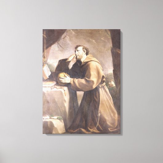St. Francis van Assisi in Prayer Canvas Afdruk (Voorkant)