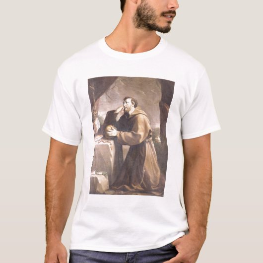 St. Francis van Assisi in Prayer T-shirt (Voorkant)