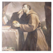 St. Francis van Assisi in Prayer Tegeltje (Voorkant)