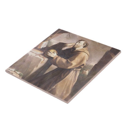 St. Francis van Assisi in Prayer Tegeltje (Zijkant)