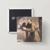 St. Francis van Assisi in Prayer Vierkante Button 5,1 Cm (Voorkant /achterkant)