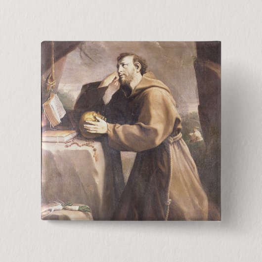 St. Francis van Assisi in Prayer Vierkante Button 5,1 Cm (Voorkant)
