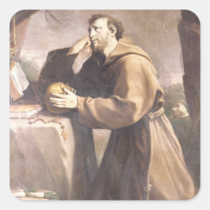 St. Francis van Assisi in Prayer Vierkante Sticker
