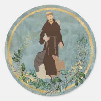 St. Francis van Assisi Jade Gold Pet Protecter Ronde Sticker