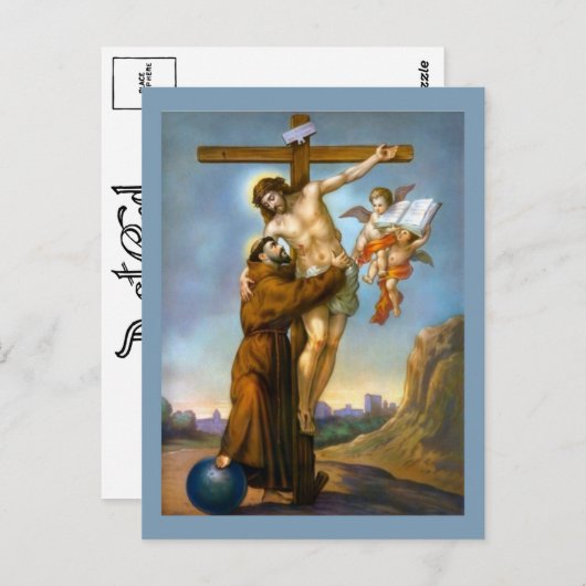 St. Francis van Assisi Jesus Crucifixion Angels Briefkaart (Voorkant / Achterkant)