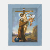 St. Francis van Assisi Jesus Crucifixion Angels Fleece Deken (Voorkant)