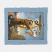 St. Francis van Assisi Jesus Crucifixion Angels Fleece Deken (Voorkant (Horizontaal))