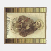 St. Francis van Assisi met Crucifix Lilies Fleece Deken (Voorkant (Horizontaal))