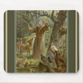 St. Francis van Assisi met dieren Muismat