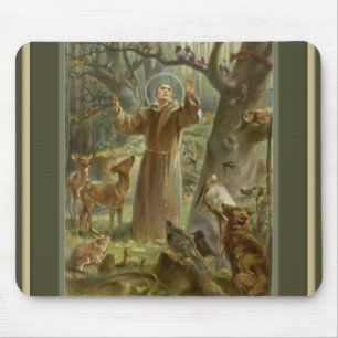 St. Francis van Assisi met dieren Muismat