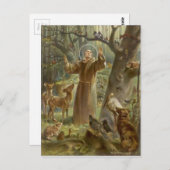 St. Francis van Assisi Omringd door dieren Briefkaart (Voorkant / Achterkant)